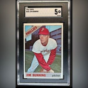 1966 Topps Jim Bunning #435 Phillies SGC 5